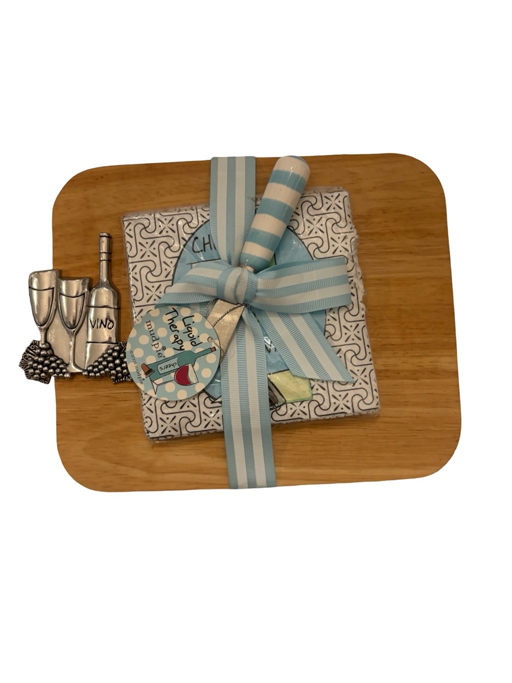 Mud Pie “Liquid Therapy Cheese Board & Spreader Gift Set